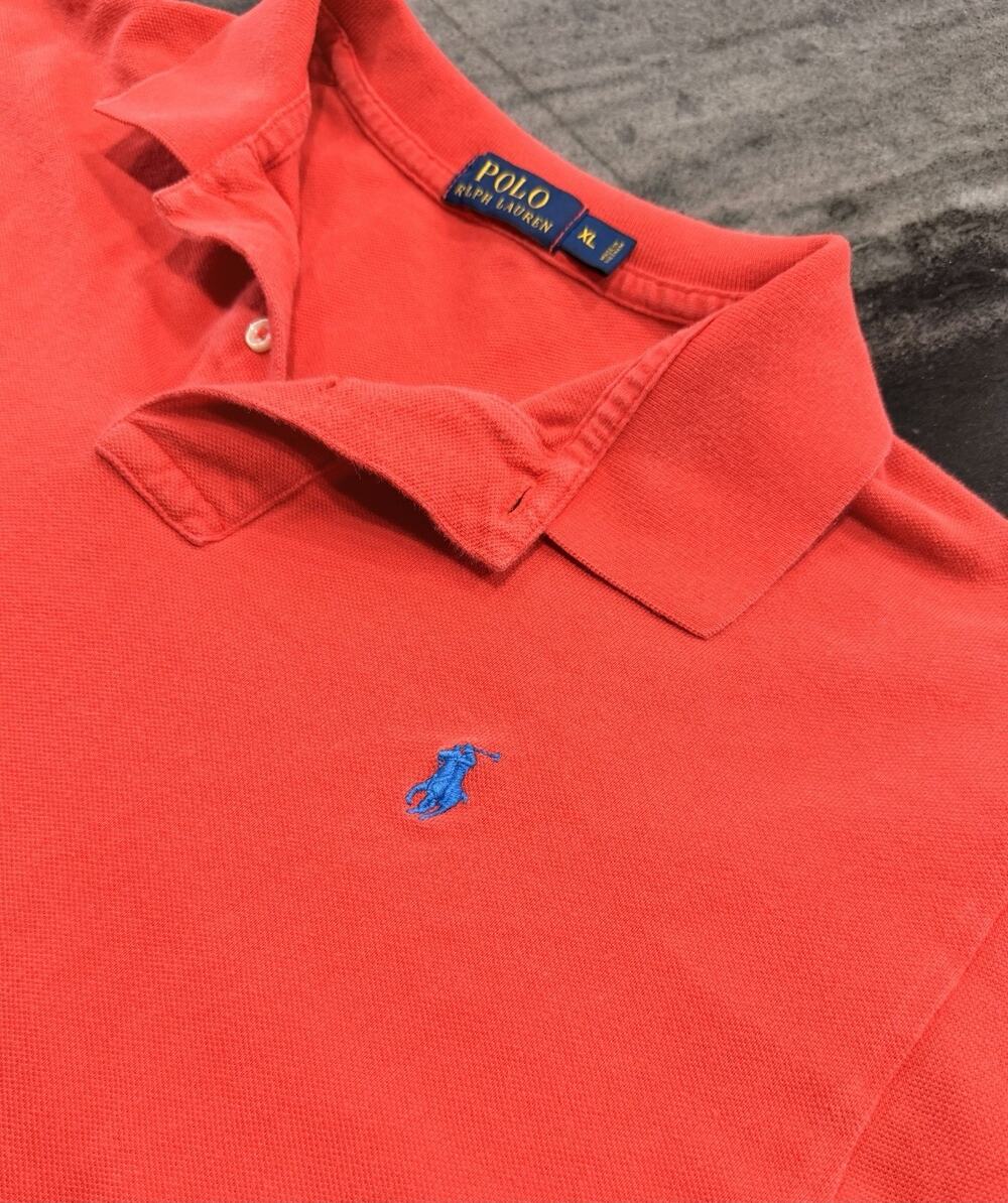 Polo Ralph Lauren Red Polo Shirt XL Blue Pony Mesh Short Sleeve Classic Fit